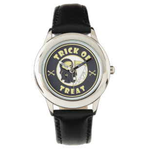Trick or treat Halloween grim reaper karakter Horloge
