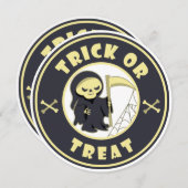 Trick or treat Halloween grim reaper karakter Kaart (Voorkant / Achterkant)