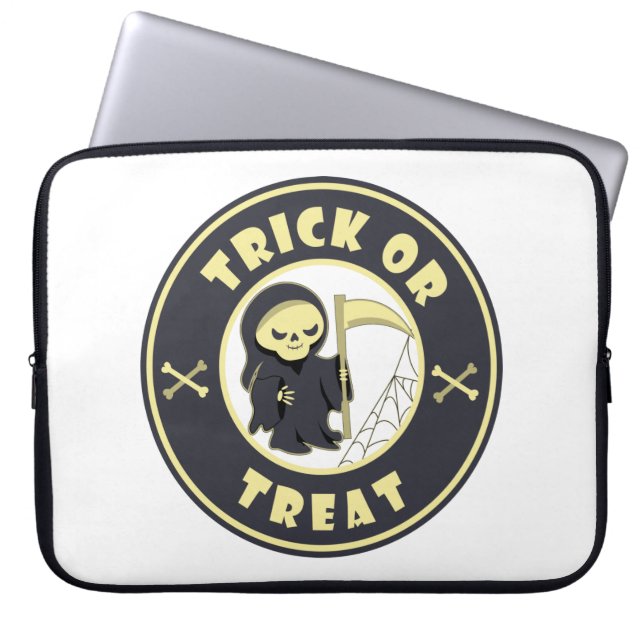 Trick or treat Halloween grim reaper karakter Laptop Sleeve (Voorkant)