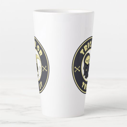 Trick or treat Halloween grim reaper karakter Latte Mok (Voorkant)