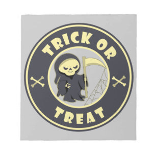 Trick or treat Halloween grim reaper karakter Notitieblok