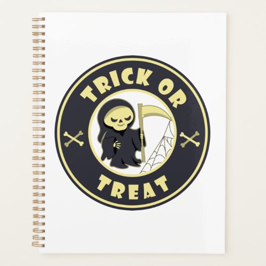 Trick or treat Halloween grim reaper karakter Planner (Voorkant)
