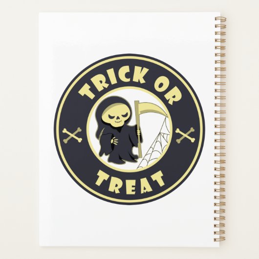 Trick or treat Halloween grim reaper karakter Planner (Achterkant)