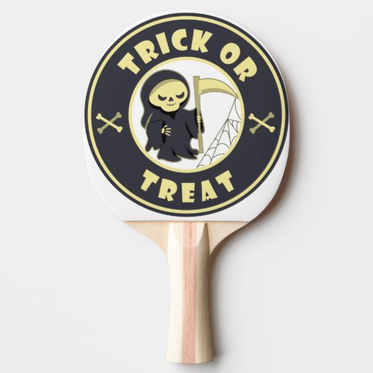 Trick or treat Halloween grim reaper karakter Tafeltennisbatje (Voorkant)