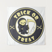 Trick or treat Halloween grim reaper karakter Wandkleed (Voorkant)