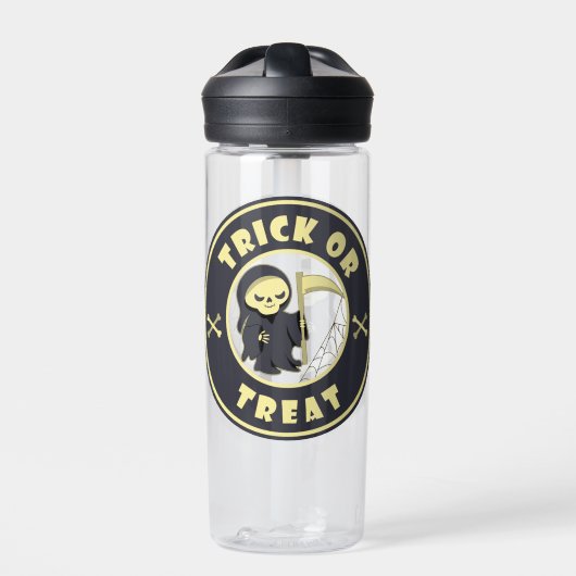 Trick or treat Halloween grim reaper karakter Waterfles (Voorkant)