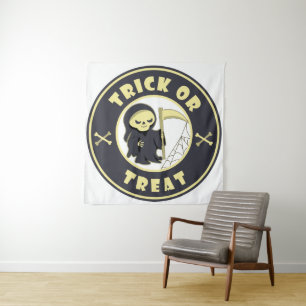 Trick or treat Halloween grimmige oogst karakter Wandkleed