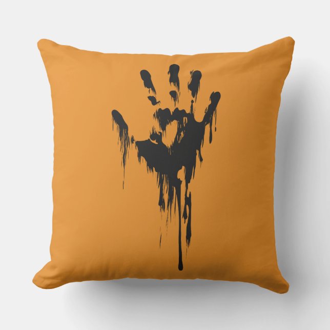 Trick or Treat Halloween-handafdruk Kussen (Voorkant)