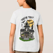 Trick or treat Halloween haunted house met heks Tri-Blend Shirt (Achterkant)