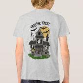 Trick or treat Halloween haunted house met heks Tri-Blend Shirt (Achterkant)