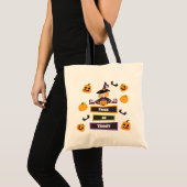 Trick or Treat Halloween Heks Pompoen Tote Bag (Voorkant (product))