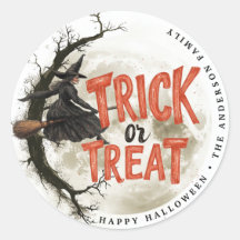 Trick or treat Halloween  heks Sticker