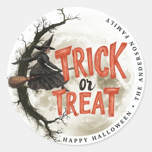 Trick or treat Halloween  heks Sticker (Voorkant)