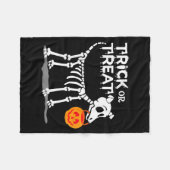Trick Or Treat Halloween Hond Fleece Deken (Voorkant (Horizontaal))