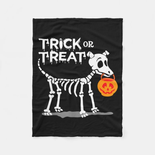 Trick Or Treat Halloween Hond Fleece Deken (Voorkant)