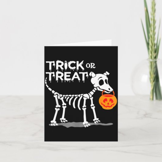 Trick Or Treat Halloween Hond Kaart (Voorkant)