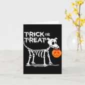 Trick Or Treat Halloween Hond Kaart (Gele Bloem)