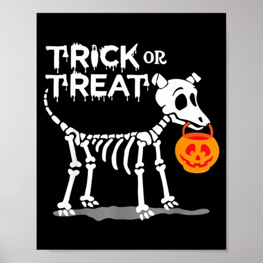 Trick Or Treat Halloween Hond Poster (Voorkant)