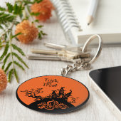 Trick or treat Halloween House Sleutelhanger (Zijkant)