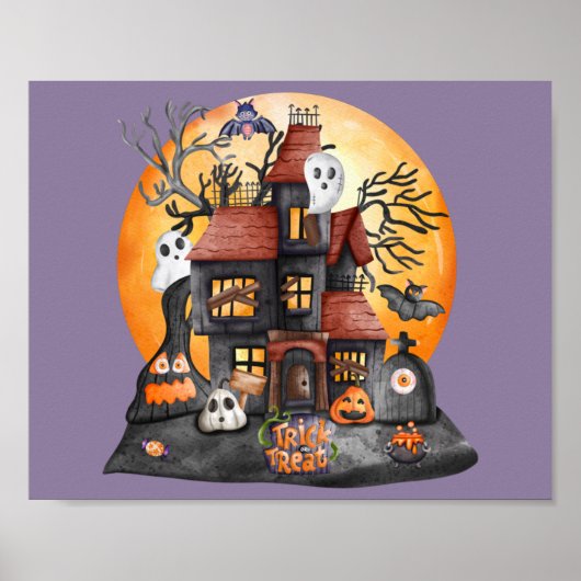 Trick or treat Halloween Hunted House Gathering Poster (Voorkant)