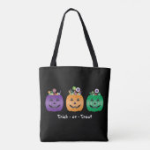 Trick or treat Halloween Jack O lantaarn Snoep emm Tote Bag (Achterkant)