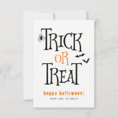 Trick or treat Halloween-kaarten Kaart (Voorkant)
