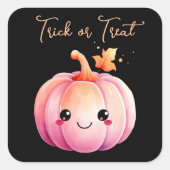 Trick or treat Halloween Kawaii Pumpkin Vierkante Sticker (Voorkant)