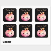 Trick or treat Halloween Kawaii Pumpkin Vierkante Sticker (Vel)