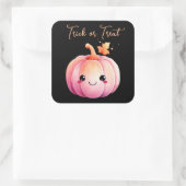 Trick or treat Halloween Kawaii Pumpkin Vierkante Sticker (Tas)