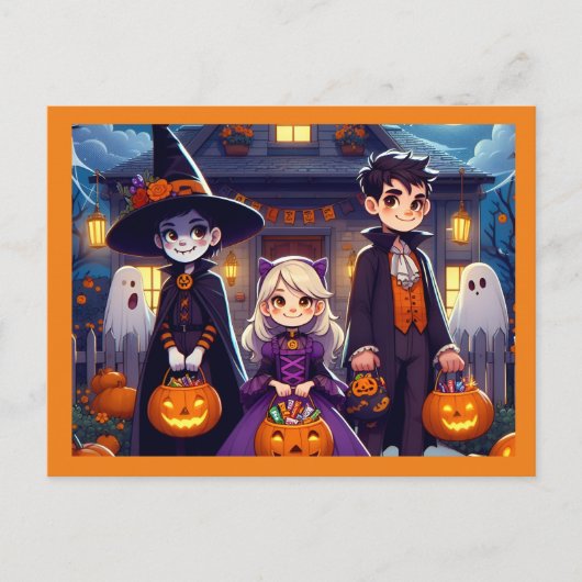 Trick or treat Halloween Kinderen Briefkaart (Voorkant)