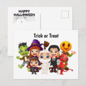 Trick or treat Halloween Kinderen Feestdagenkaart (Voorkant / Achterkant)