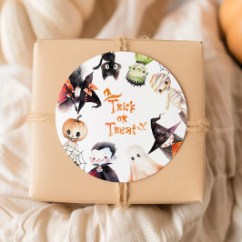 Trick or treat Halloween Kostuumfeest Verjaardag Ronde Sticker