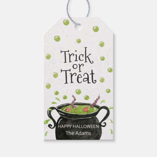 Trick or treat Halloween label Cadeaulabel (Voorkant)