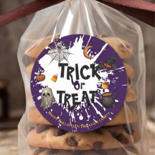 Trick or Treat Halloween label Treat Zak Sticker