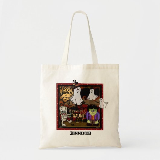 Trick-or-Treat Halloween Leuk Leuk Spook Aangepast Tote Bag (Voorkant)