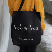 Trick or treat | Halloween Modern Black en White Tote Bag