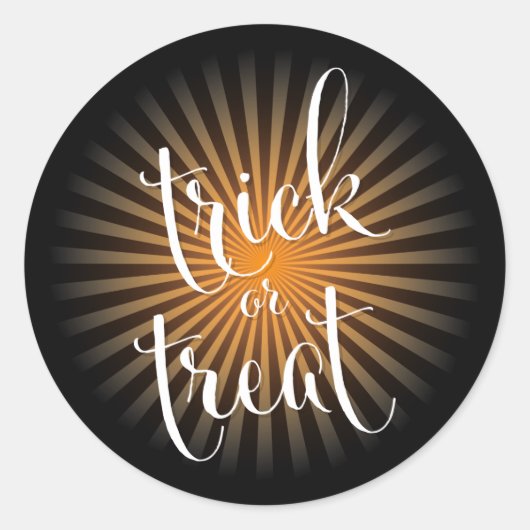 Trick or treat Halloween Modern Typografie Ronde Sticker (Voorkant)