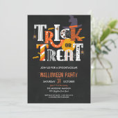 Trick or treat Halloween monster kostuum feest Kaart (Staand voorkant)
