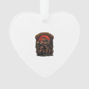 Trick Or Treat Halloween Moordenaar Skelet Bijl Ro Ornament