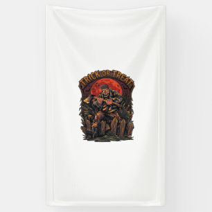 Trick Or Treat Halloween Moordenaar Skelet Bijl Ro Spandoek
