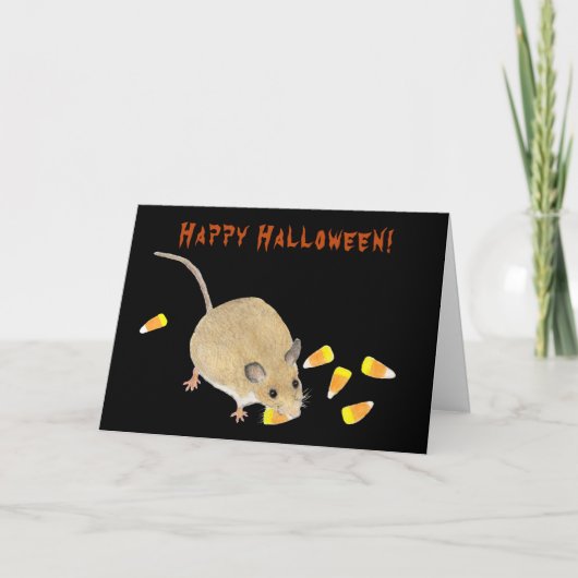 Trick or treat Halloween-muis met snoepkernen Kaart (Voorkant)