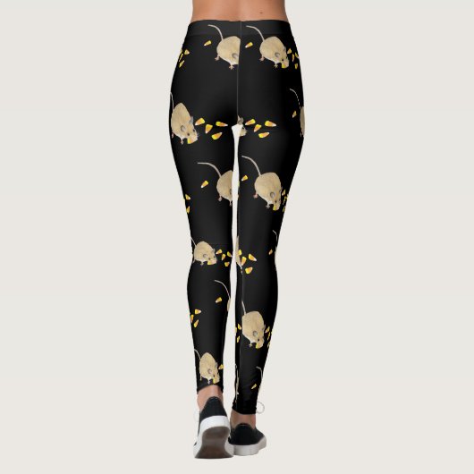 Trick or treat Halloween-muis met snoepkernen Leggings (Achterkant)