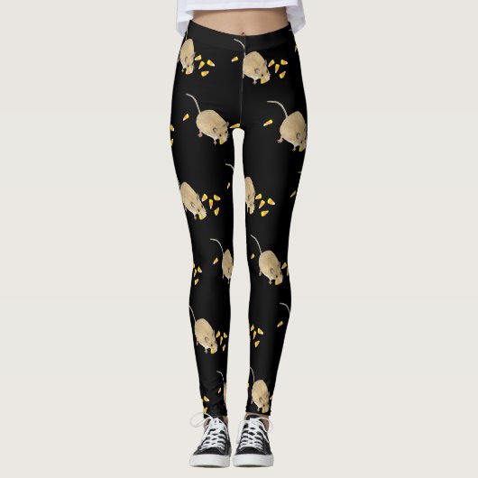 Trick or treat Halloween-muis met snoepkernen Leggings (Voorkant)