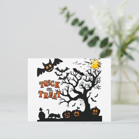 Trick or treat, Halloween nacht Briefkaart (Staand voorkant)