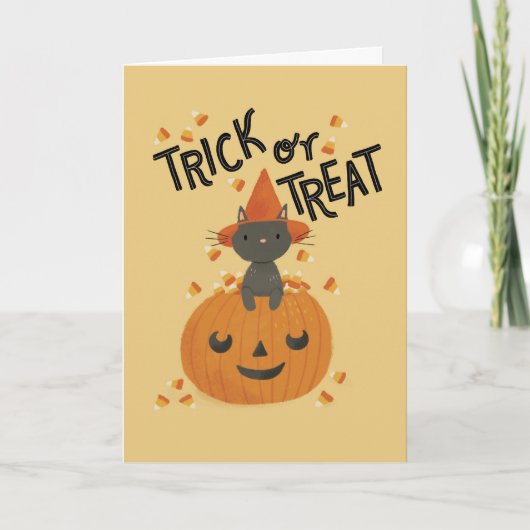 Trick or treat Halloween Note Kaart (Voorkant)