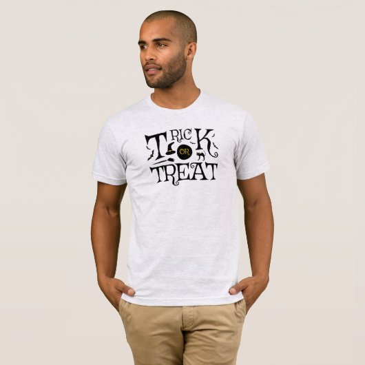 Trick or treat Halloween-ontwerp T-shirt (Voorkant volledig)