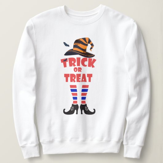Trick or treat Halloween, Oranje tekst heksenbrief Trui (Design voorkant)