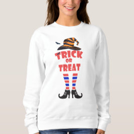Trick or treat Halloween, Oranje tekst heksenbrief Trui