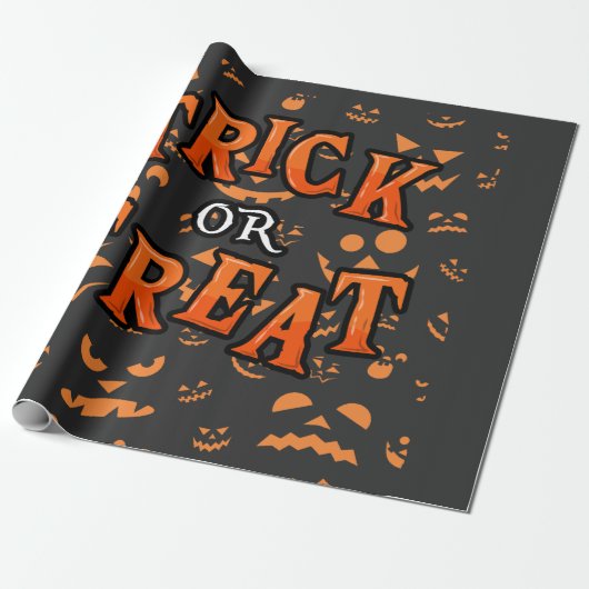Trick or treat Halloween Paper Gift Wrap Cadeaupapier (Uitgerold)