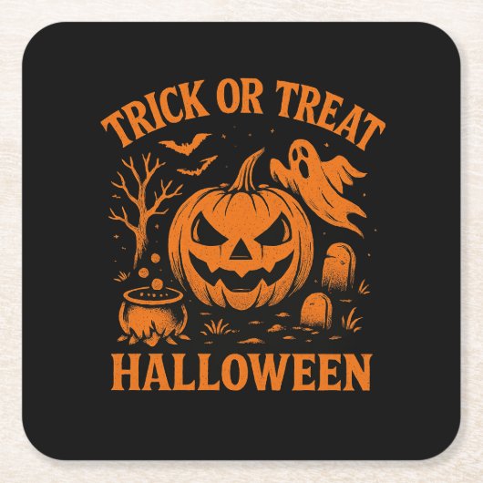 Trick or treat Halloween Paper Onderzetter (Voorkant)